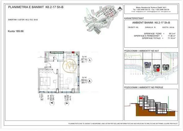 Tirane, shitet apartament 1+1 Kati 5, 71 m² 115.000 € (Kodra e Diellit 2)