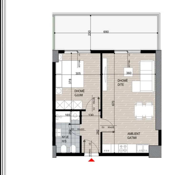 Tirane, shitet apartament 1+1 Kati 6, 85 m² 135.000 €