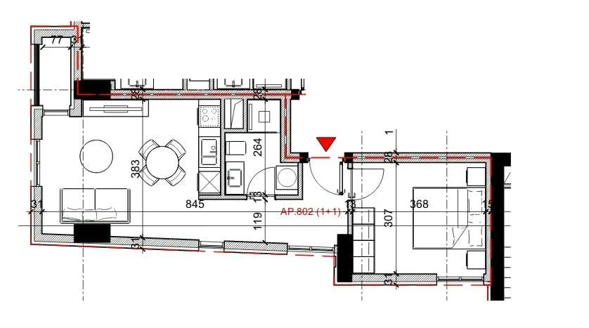 Tirane, shitet apartament 1+1 Kati 8, 63 m² 148.050 € (Rruga Bardhyl)