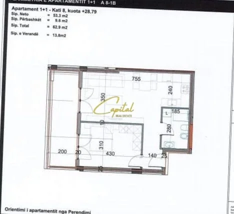 Tirane, shitet apartament 1+1 Kati 8, 87 m² 126.000 € (ISH PARKU)