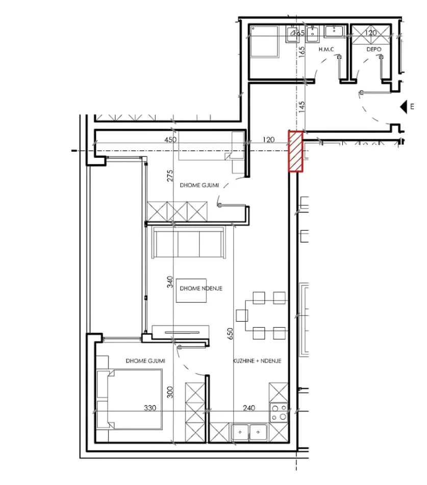 Tirane, shitet apartament 2+1+Aneks+Ballkon Kati 9, 106 m² 108.350 € (ish dogana)