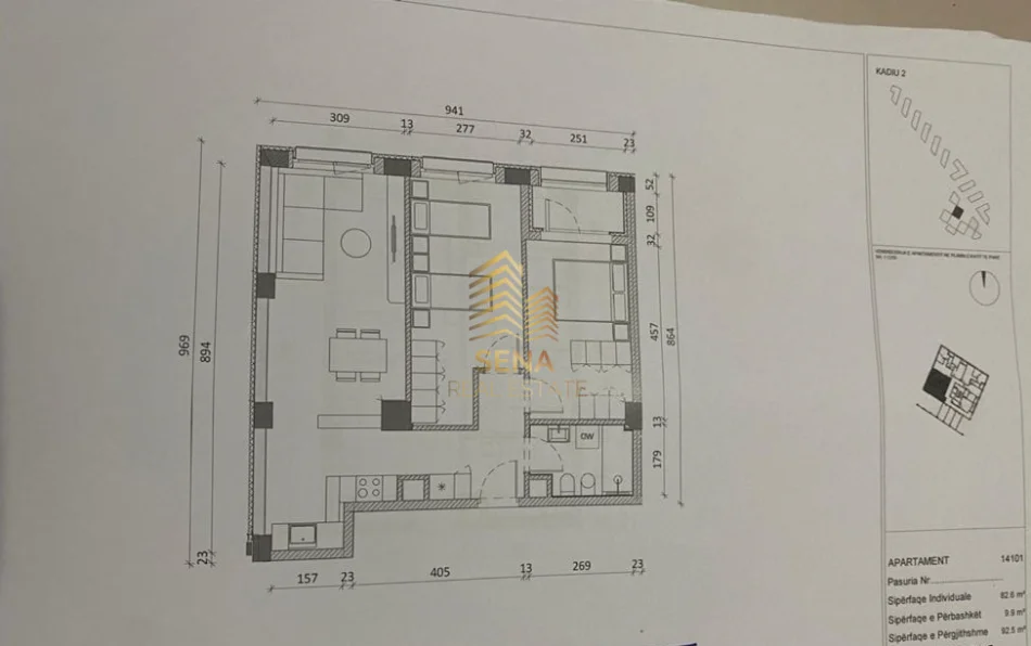 Tirane, shitet apartament 2+1+Ballkon Kati 1, 92 m² 148.000 € (Ali Demi, Rezidenca Kadiu)