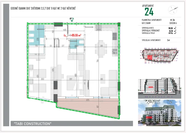 Tirane, shitet apartament 2+1+Ballkon Kati 2, 111 m² 133.008 € (Paskuqan)
