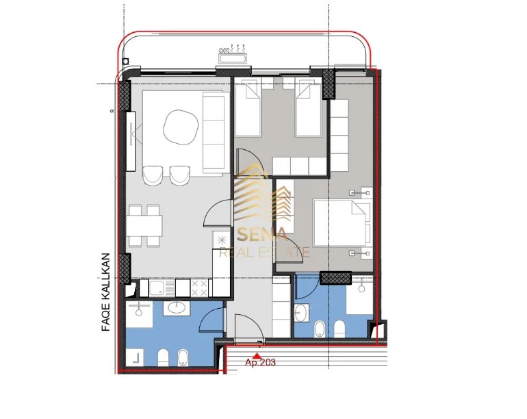 Tirane, shitet apartament 2+1+Ballkon Kati 5, 111 m² (Rruga e Dibres)