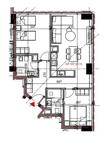 Tirane, shitet apartament 2+1 Kati 1, 245.280 € (Rruga Bardhyl)