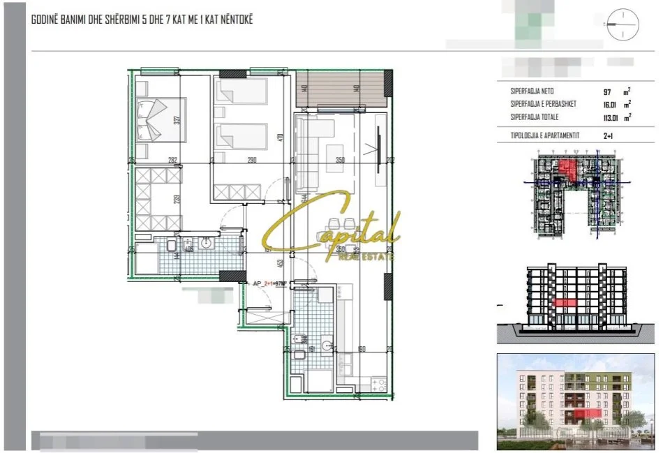 Tirane, shitet apartament 2+1 Kati 2, 113 m² 136.000 € (PASKUQAN)