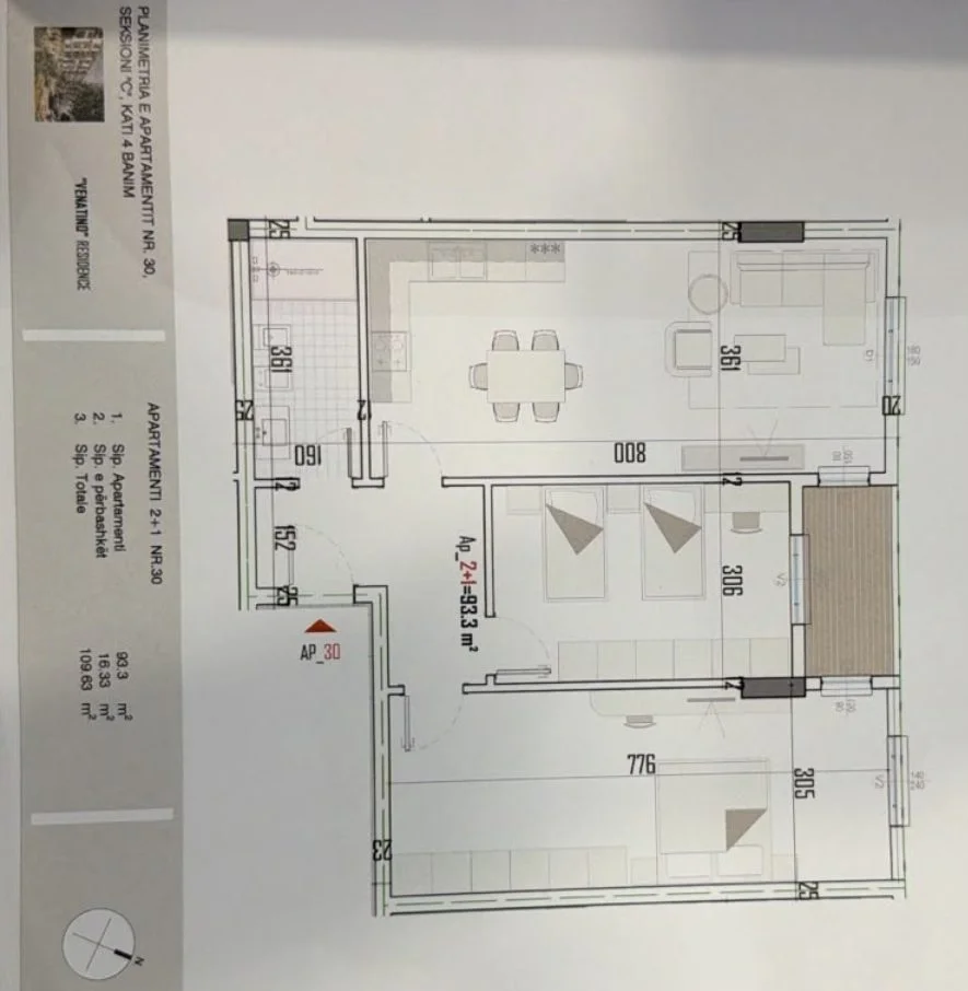 Tirane, shitet apartament 2+1 Kati 4, 110 m² 91.000 € (Rruga Skënderbeu)