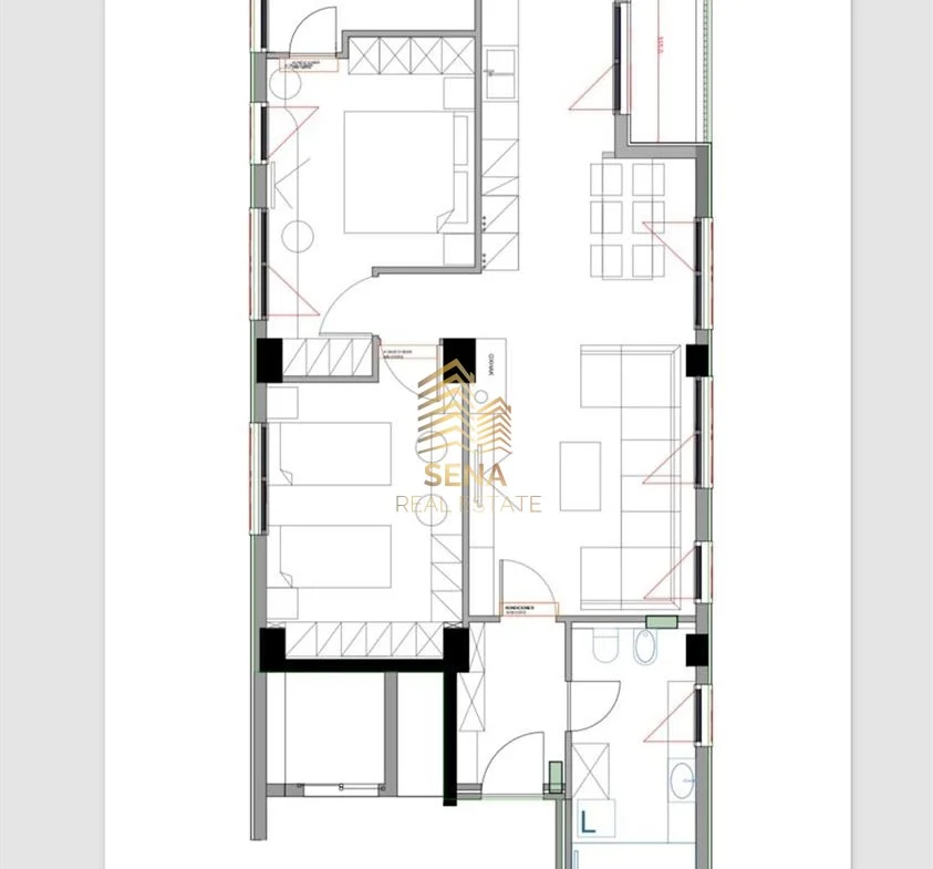Tirane, shitet apartament 2+1 Kati 6, 118 m² 235200 € (Kompleksi Aura, Rruga Dritan Hoxha)