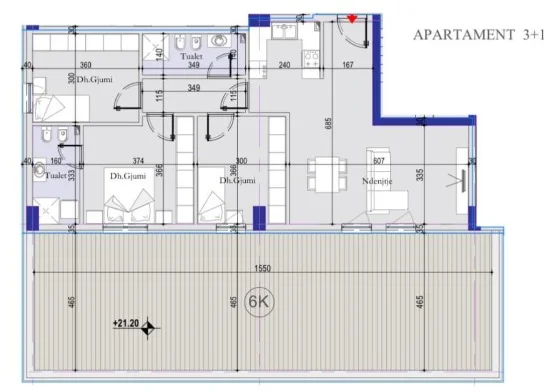 Tirane, shitet apartament 3+1+Aneks+Ballkon , 199 m² 204.300 € (laprake , rruga dritan hoxha , spitali ushtarak , ish dogana)