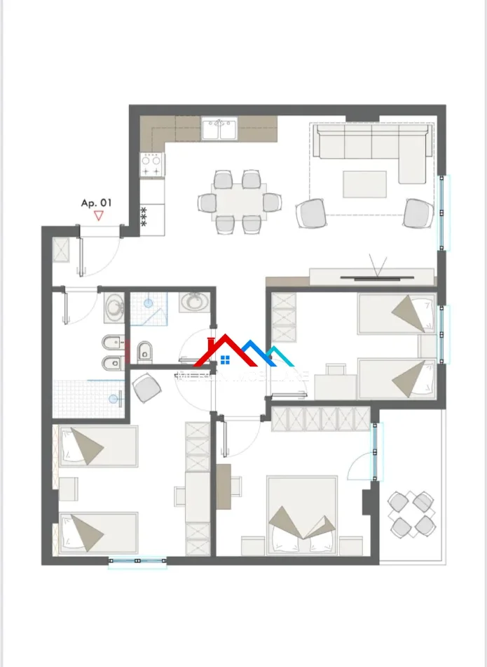 Tirane, shitet apartament 3+1+Ballkon Kati 6, 114 m² 161.000 € (RRUGA LIDHJA E PRIZRENIT,PASKUQAN)