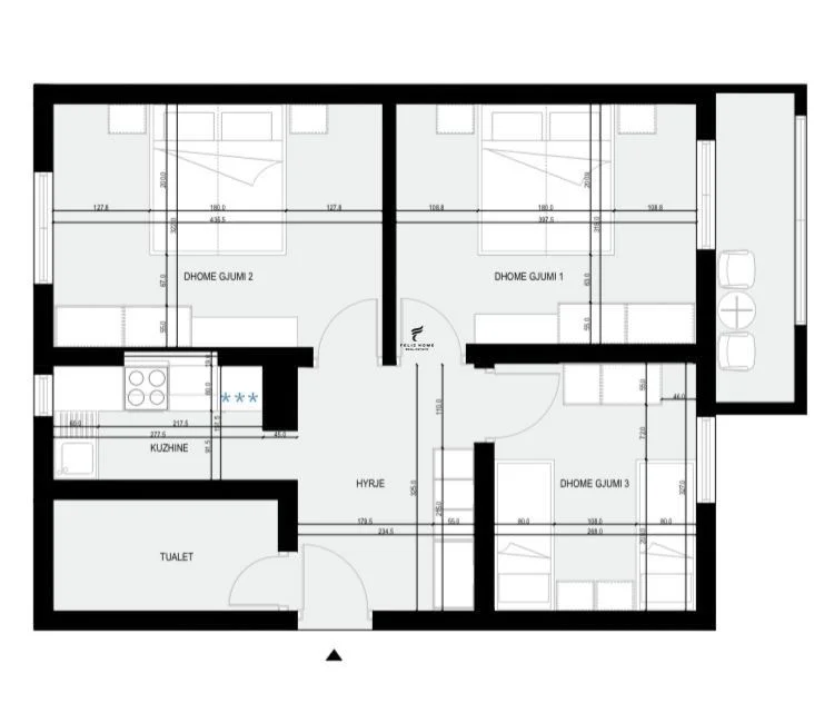 Tirane, shitet apartament 3+1 Kati 5, 74 m² 203.000 € (QENDER)
