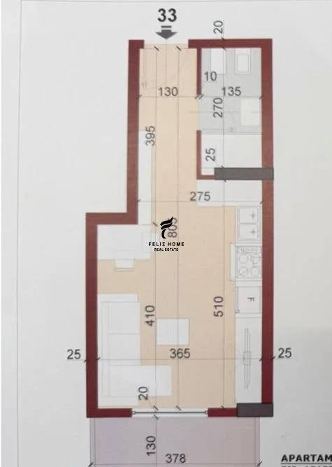 Tirane, shitet apartament Kati 6, 38 m² 83.000 € (KINOSTUDIO)