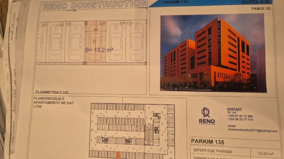 Tirane, shitet nga Pronari, pa-komision garazh | post parkimi Dublex Kati -2, 150 m² (Jordan Misja)