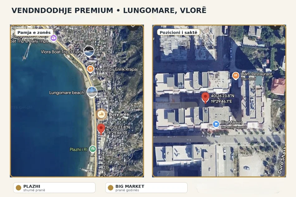 Vlore, shitet nga Pronari, pa-komision apartament ne plazh 1+1+Ballkon Kati 8, 73 m² (Lungomare)